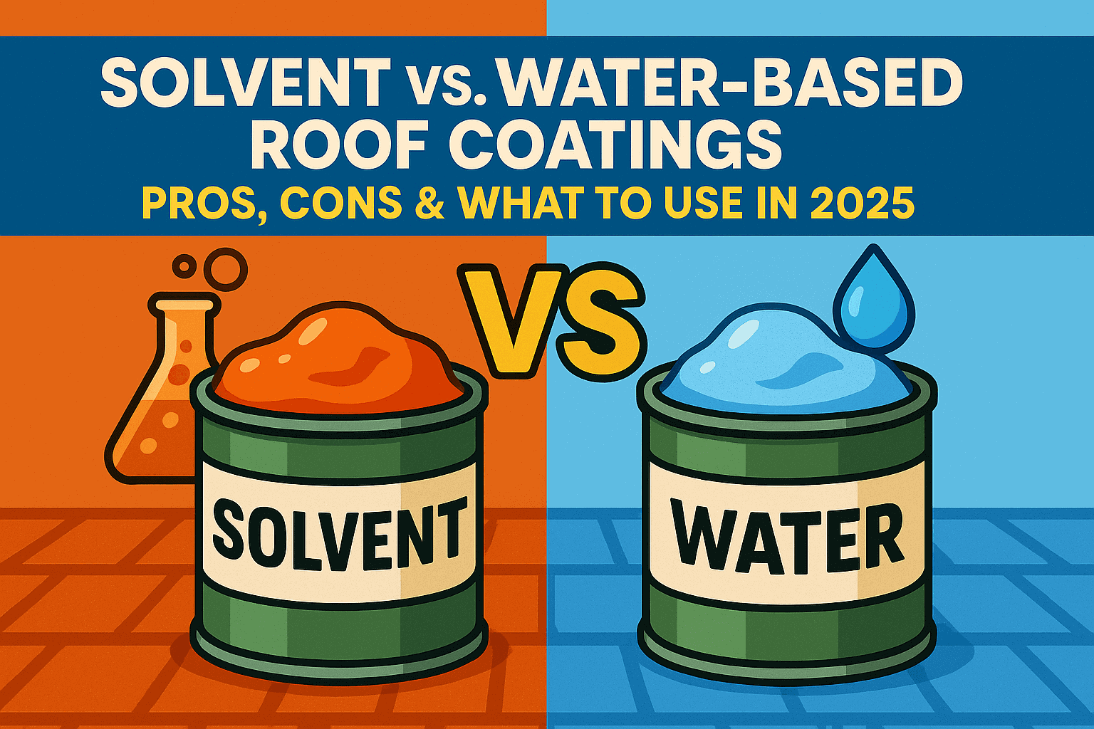 Solvent vs. Water-Based Roof Coatings: Pros, Cons & What to Use in 2025 🧪